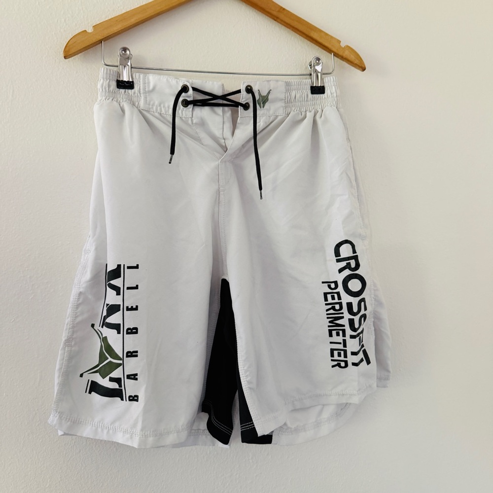 CrossFit Lynx Barbell White Board Short Style Athletic Shorts